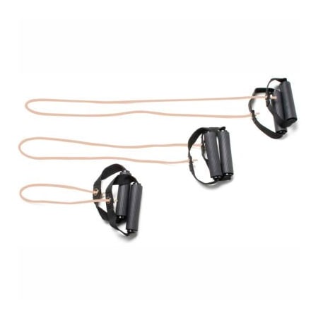 Fabrication Enterprises CanDo Exercise Tubing with Handles, Full Body Set -18", 36", 48"), Tan, 3/Set 1432026